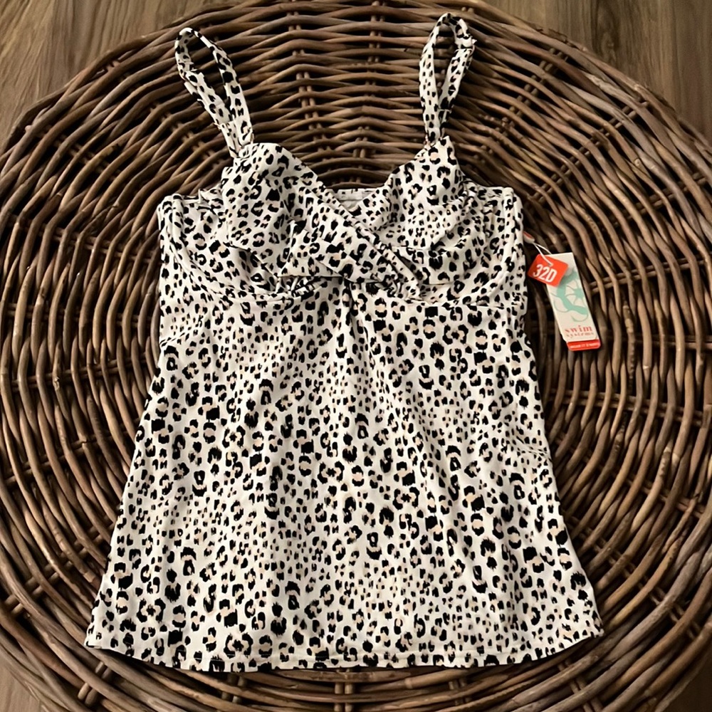 Swim Systems Feline Crossroads Tankini Top,32D,NWT